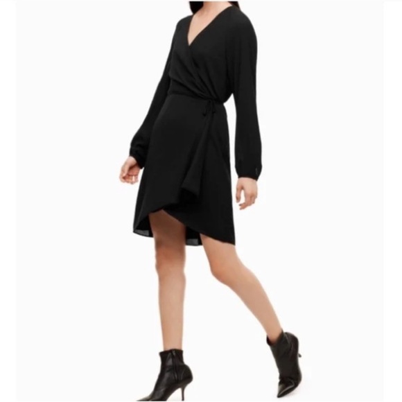 Babaton Dresses & Skirts - BABATON  Black Degrazia Wrap Dress